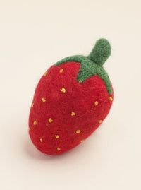 Red Strawberry Wool Dog Toy