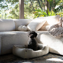 Furry Sleeper Dog Bed in Gray - Chester & Lee