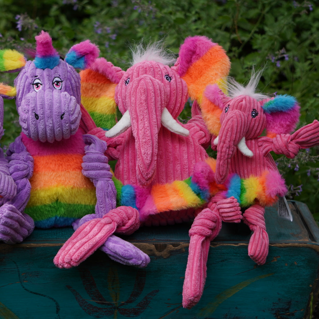 Rainbow Elephant Knottie® Plush Dog Toy