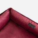 Vibrant Velvet Sleeper Dog Bed in Wine - Chester & Lee