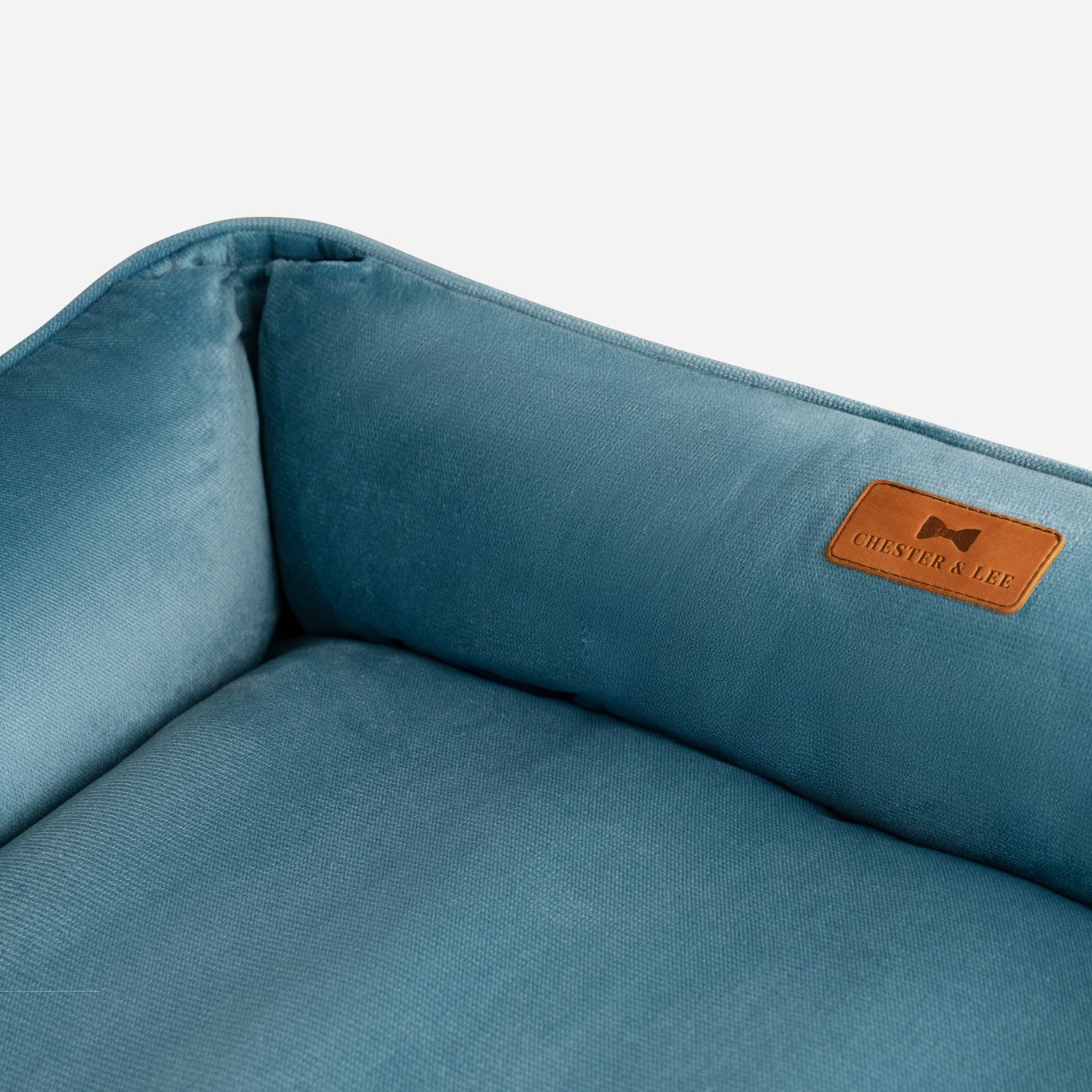 Vibrant Velvet Sleeper Dog Bed in Tiffany Blue - Chester & Lee
