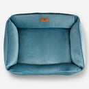 Vibrant Velvet Sleeper Dog Bed in Tiffany Blue - Chester & Lee