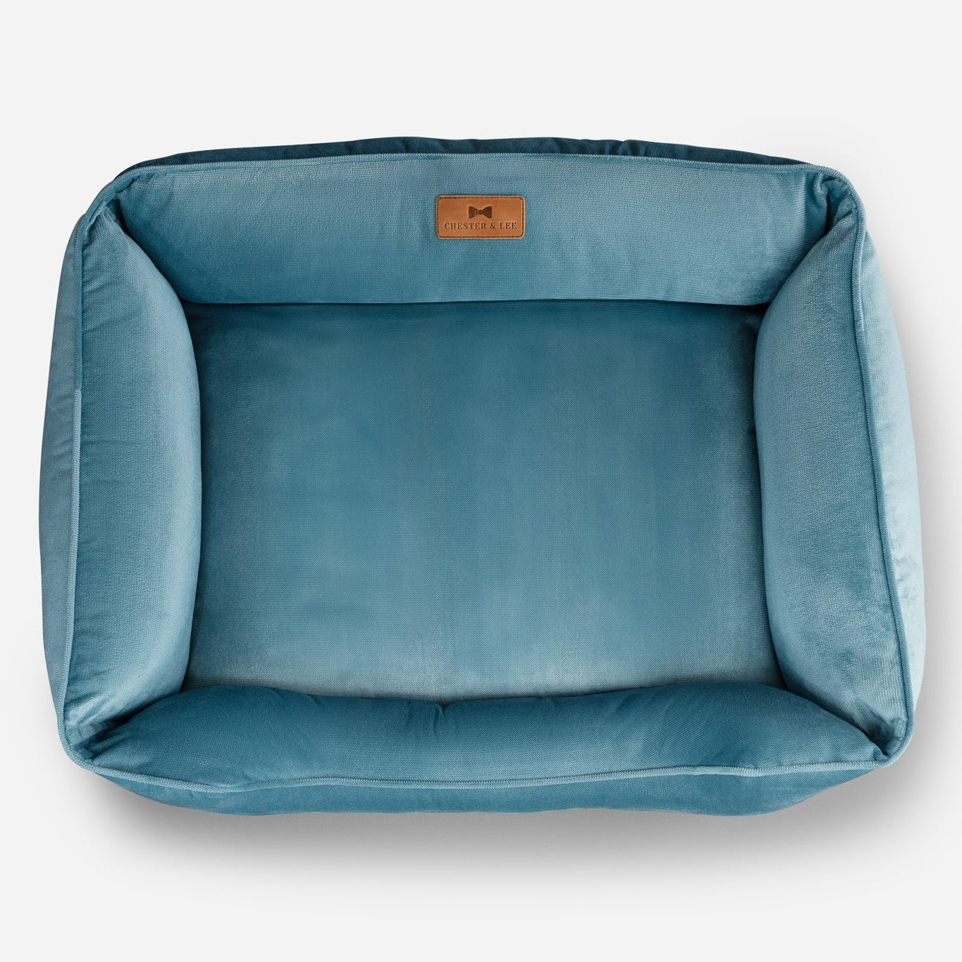 Vibrant Velvet Sleeper Dog Bed in Tiffany Blue - Chester & Lee