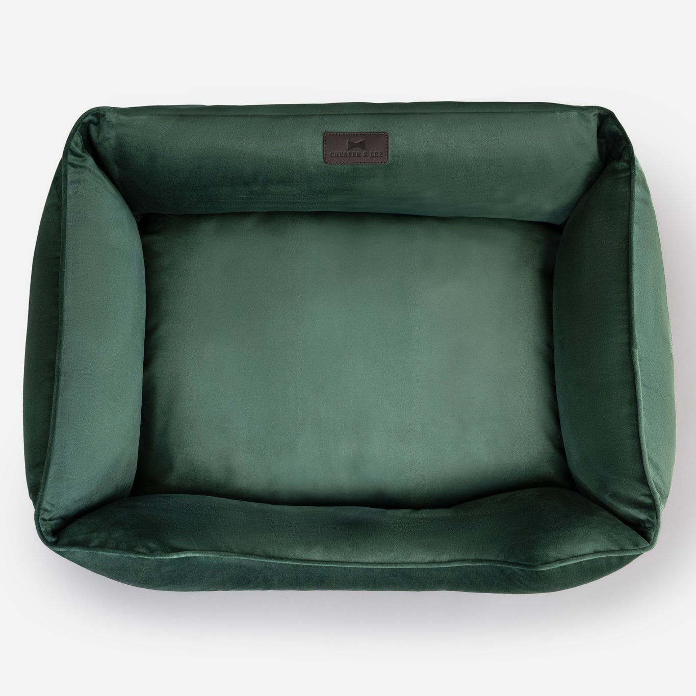 Classic Velvet Sleeper Dog Bed in Green - Chester & Lee