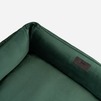 Classic Velvet Sleeper Dog Bed in Green - Chester & Lee