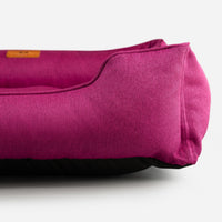 Cotton Sleeper Dog Bed in Berry Pink - Chester & Lee