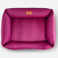 Cotton Sleeper Dog Bed in Berry Pink - Chester & Lee