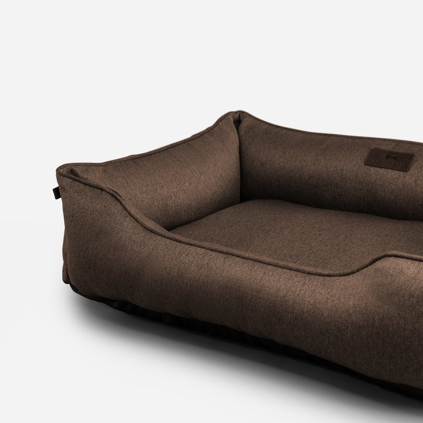 Cotton Sleeper Dog Bed in Brown - Chester & Lee
