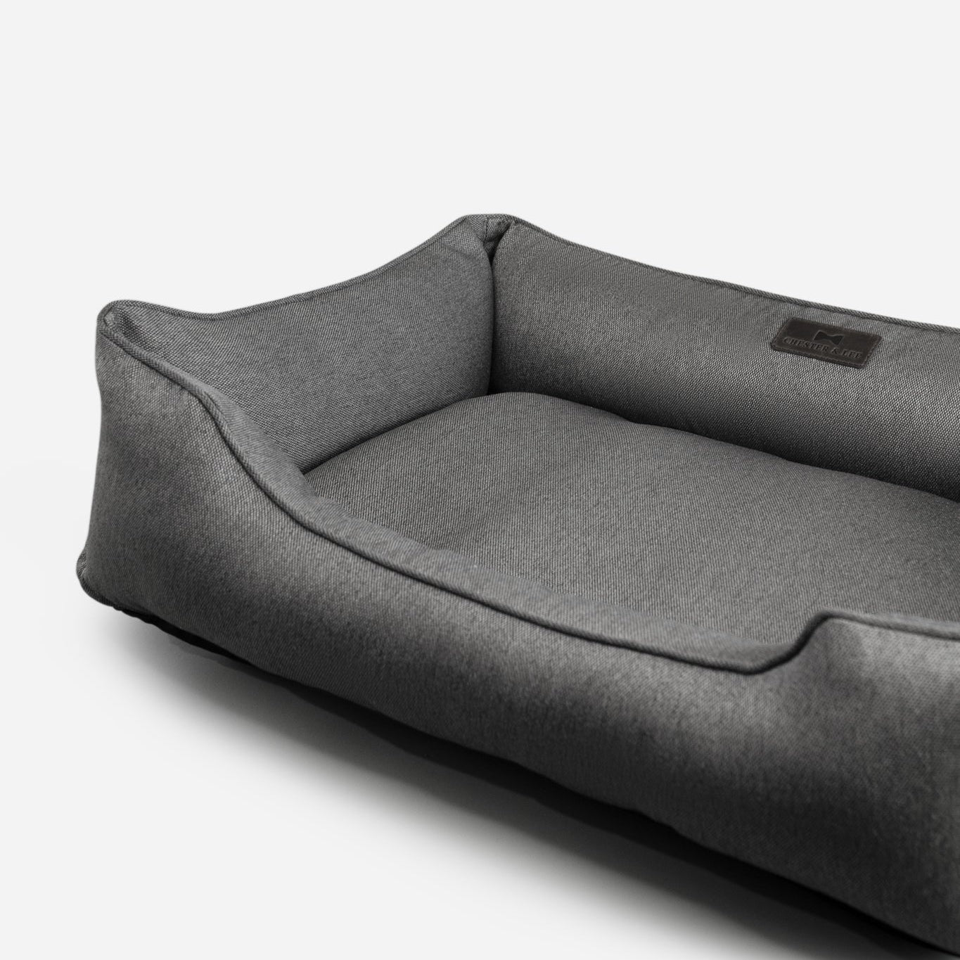 Cotton Sleeper Dog Bed in Gray - Chester & Lee