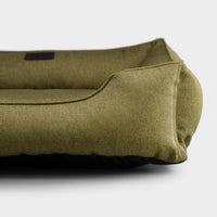 Cotton Sleeper Dog Bed in Olive - Chester & Lee