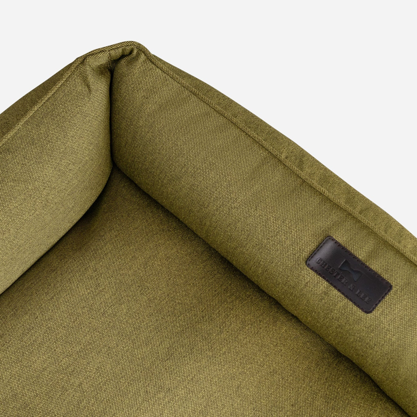 Cotton Sleeper Dog Bed in Olive - Chester & Lee