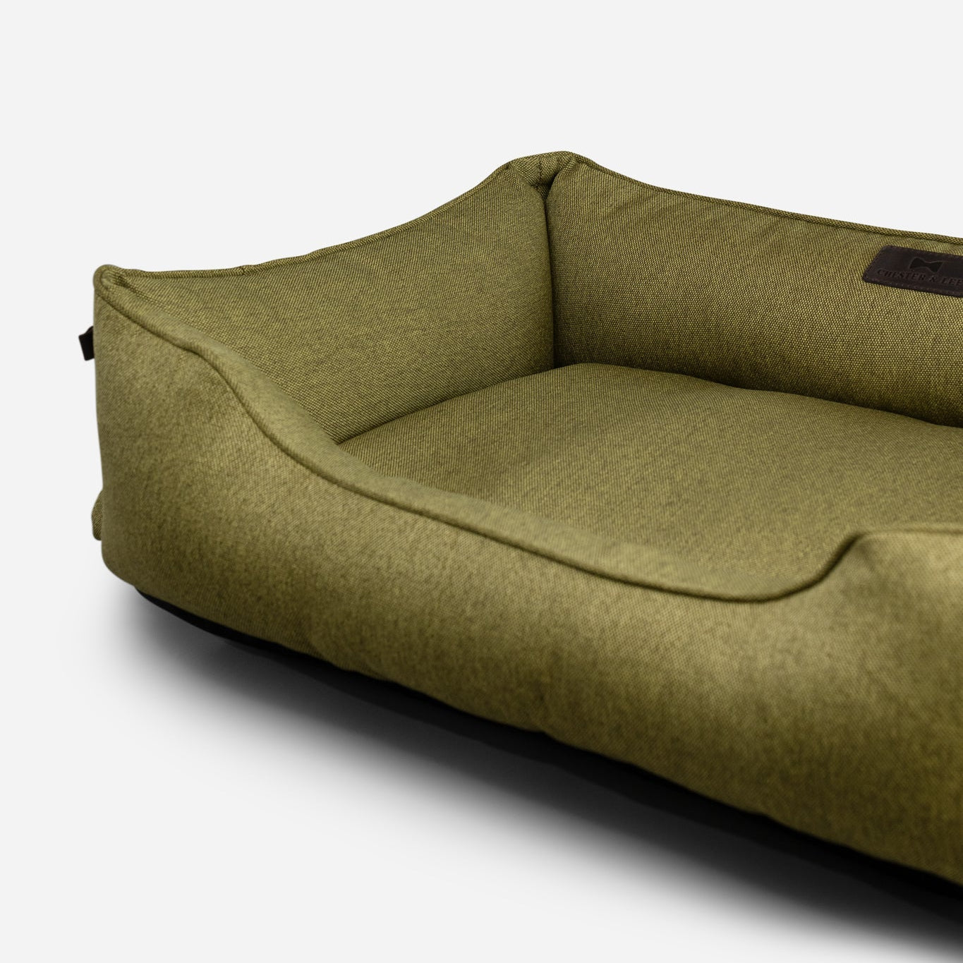 Cotton Sleeper Dog Bed in Olive - Chester & Lee