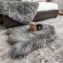PupRug by Paw.com® Faux Fur Orthopedic Dog Bed: Curve Charcoal Grey