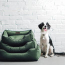 Classic Velvet Sleeper Dog Bed in Green - Chester & Lee