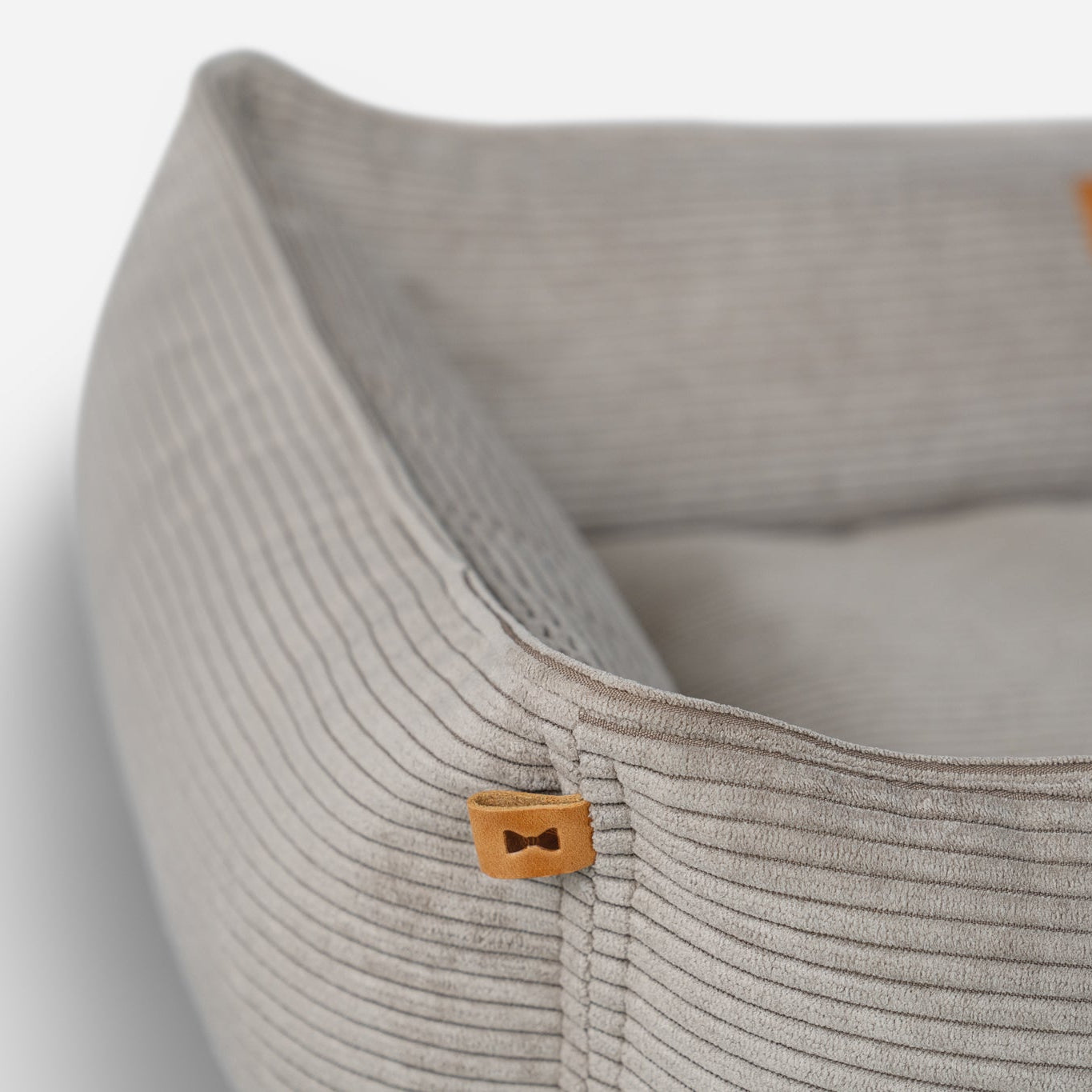 Fancy Corduroy Sleeper Dog Bed in Taupe - Chester & Lee