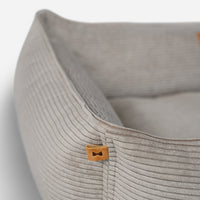 Fancy Corduroy Sleeper Dog Bed in Taupe - Chester & Lee