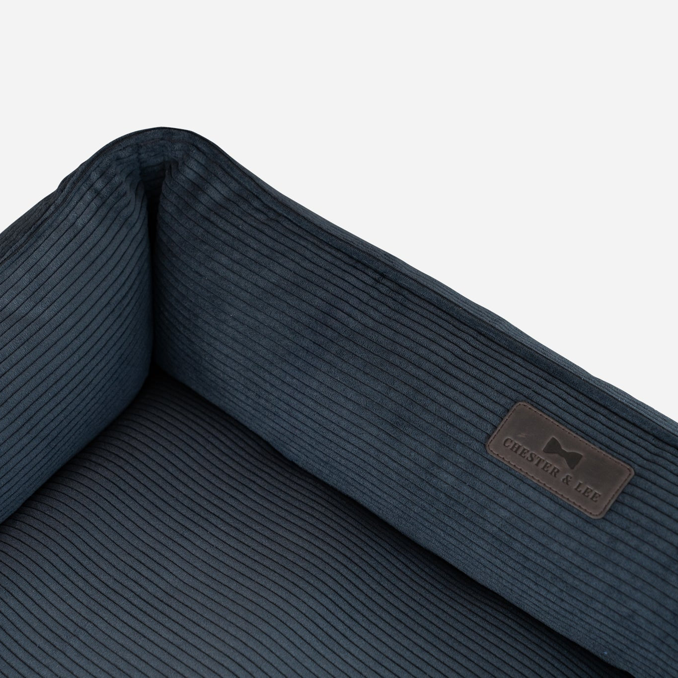 Fancy Corduroy Sleeper Dog Bed in Graphite - Chester & Lee