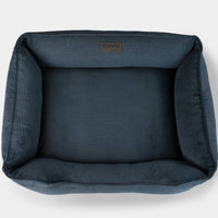 Fancy Corduroy Sleeper Dog Bed in Graphite - Chester & Lee