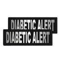 Two 'DIABETIC ALERT' patches on a white background