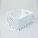 Wooden Ribbed Bins – White