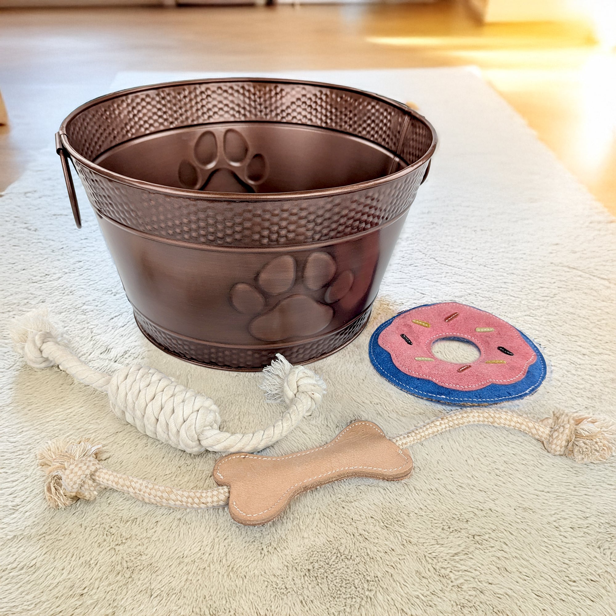 Dog Toy Gift Set for Aggressive Chewers with Storage Bin – Medium | BREKX