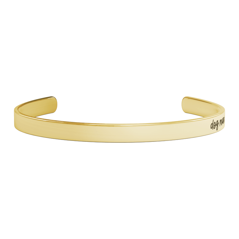 Dog Mama Cuff Bracelet in Gold, Rose Gold & Silver