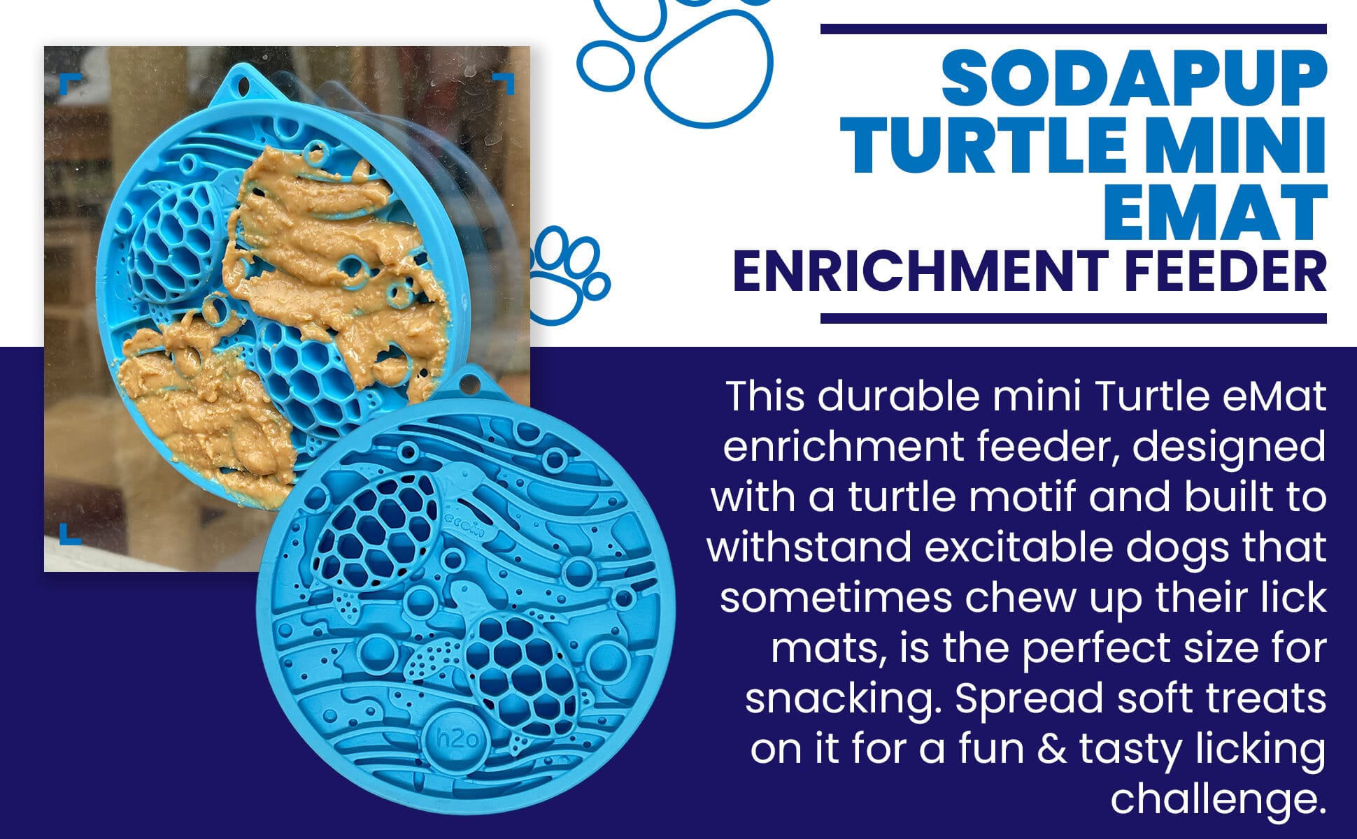 Turtle Mini Enrichment Lick Mat with Suction Cups - 5"