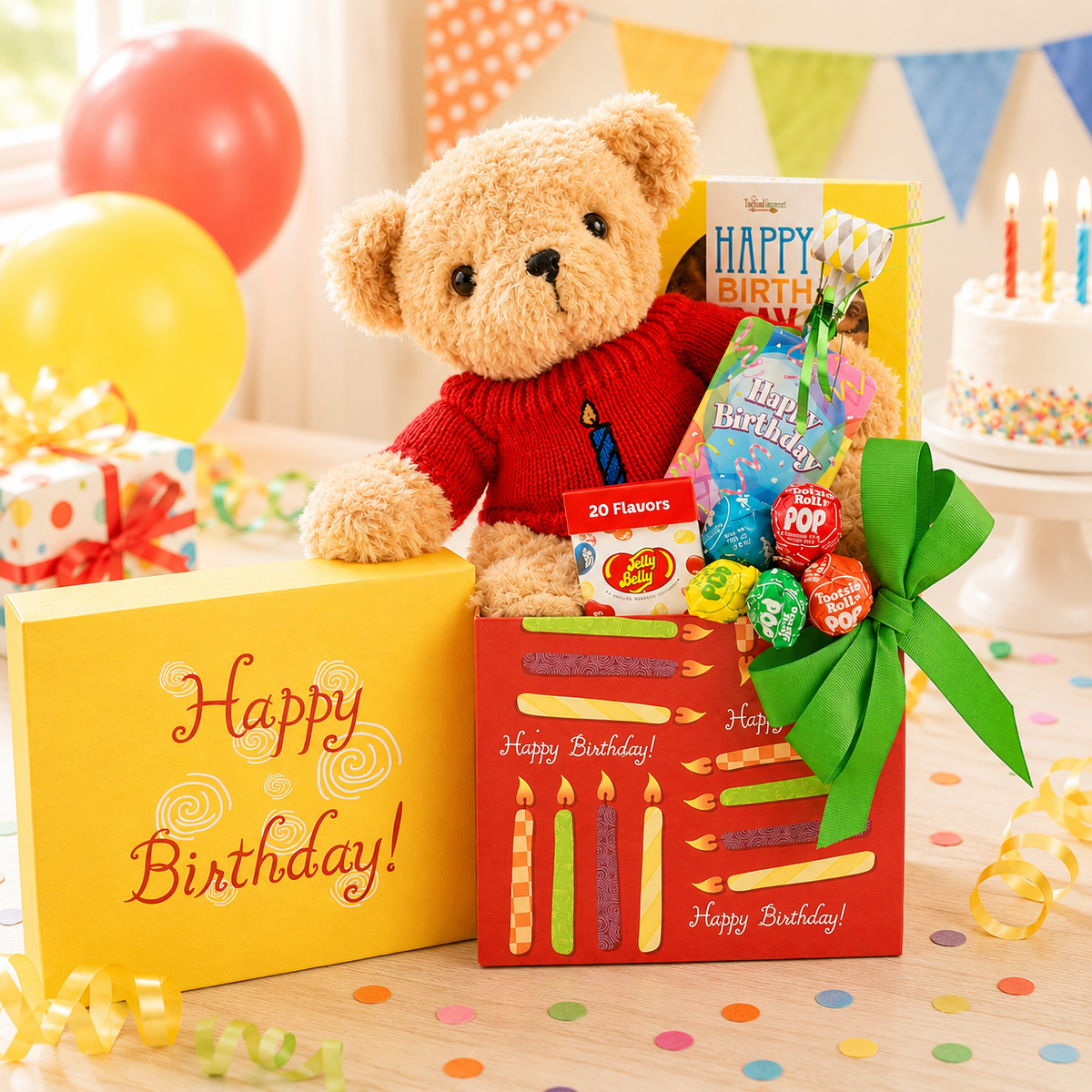 Happy Birthday Teddy Bear Gift Box
