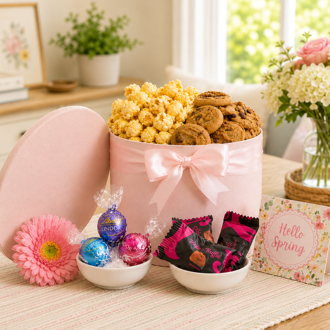 Truffles, Cookies & Popcorn Gift Basket