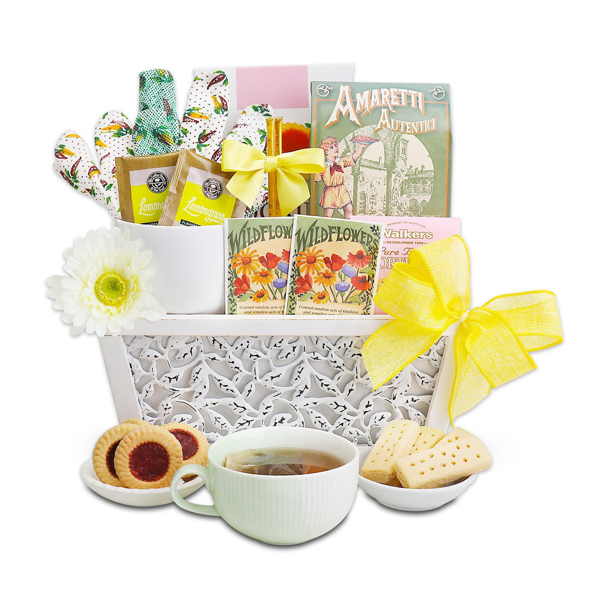 Gardening, Cookies & Tea Gift Basket