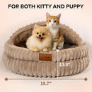 Fluffy Round Soft Cat Bed – Washable Plush Pet Bed for Cats & Small Dogs