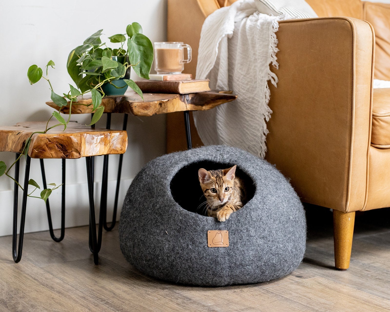 Merino Wool Cat Cave Bed