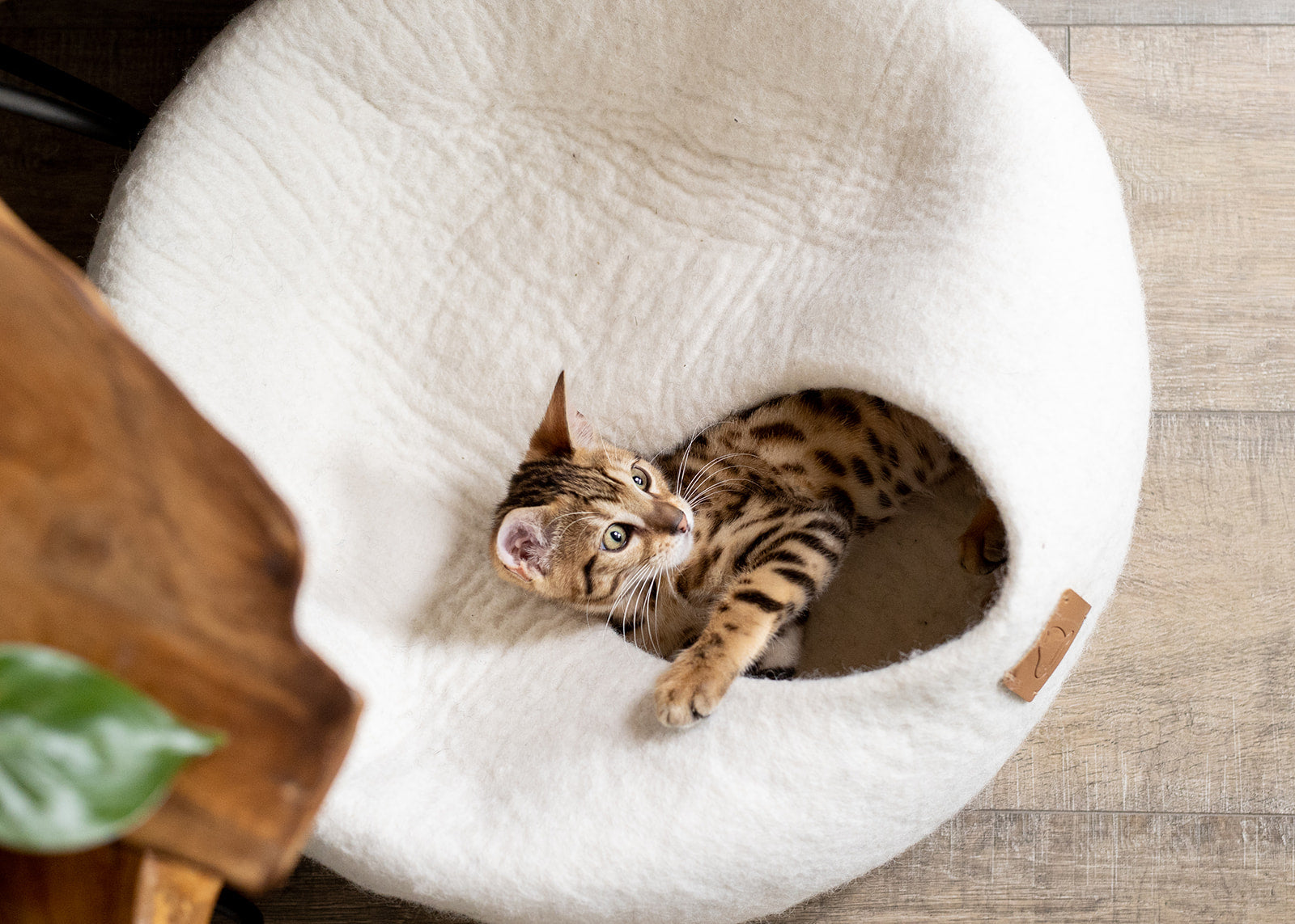 Merino Wool Cat Cave Bed
