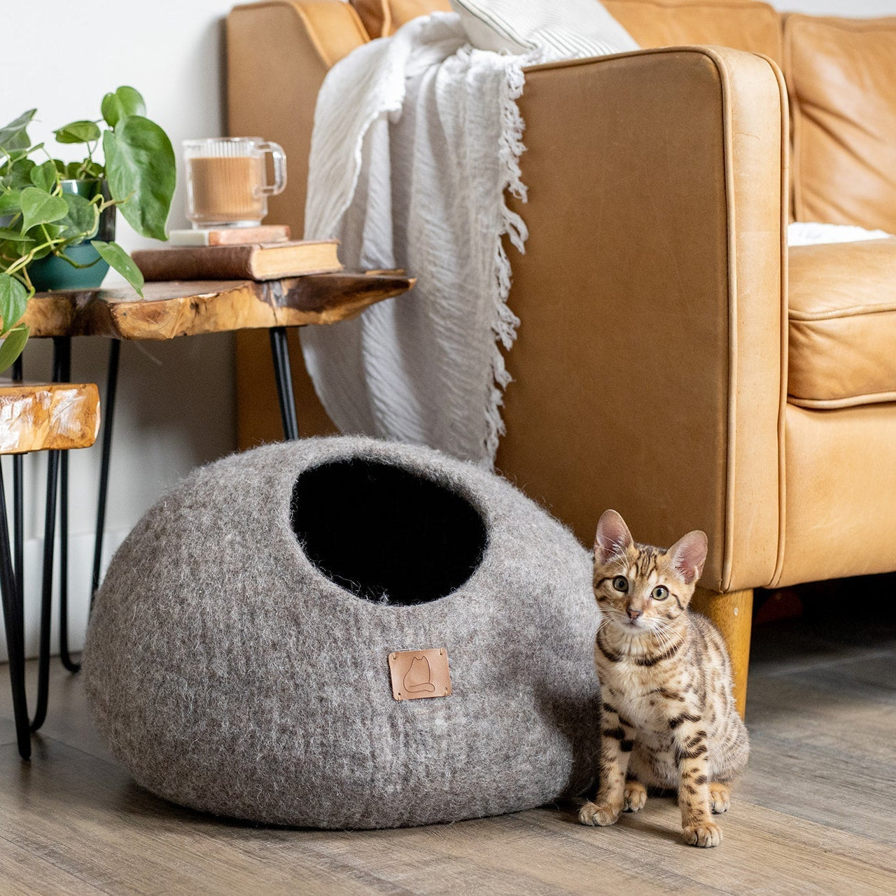 Merino Wool Cat Cave Bed