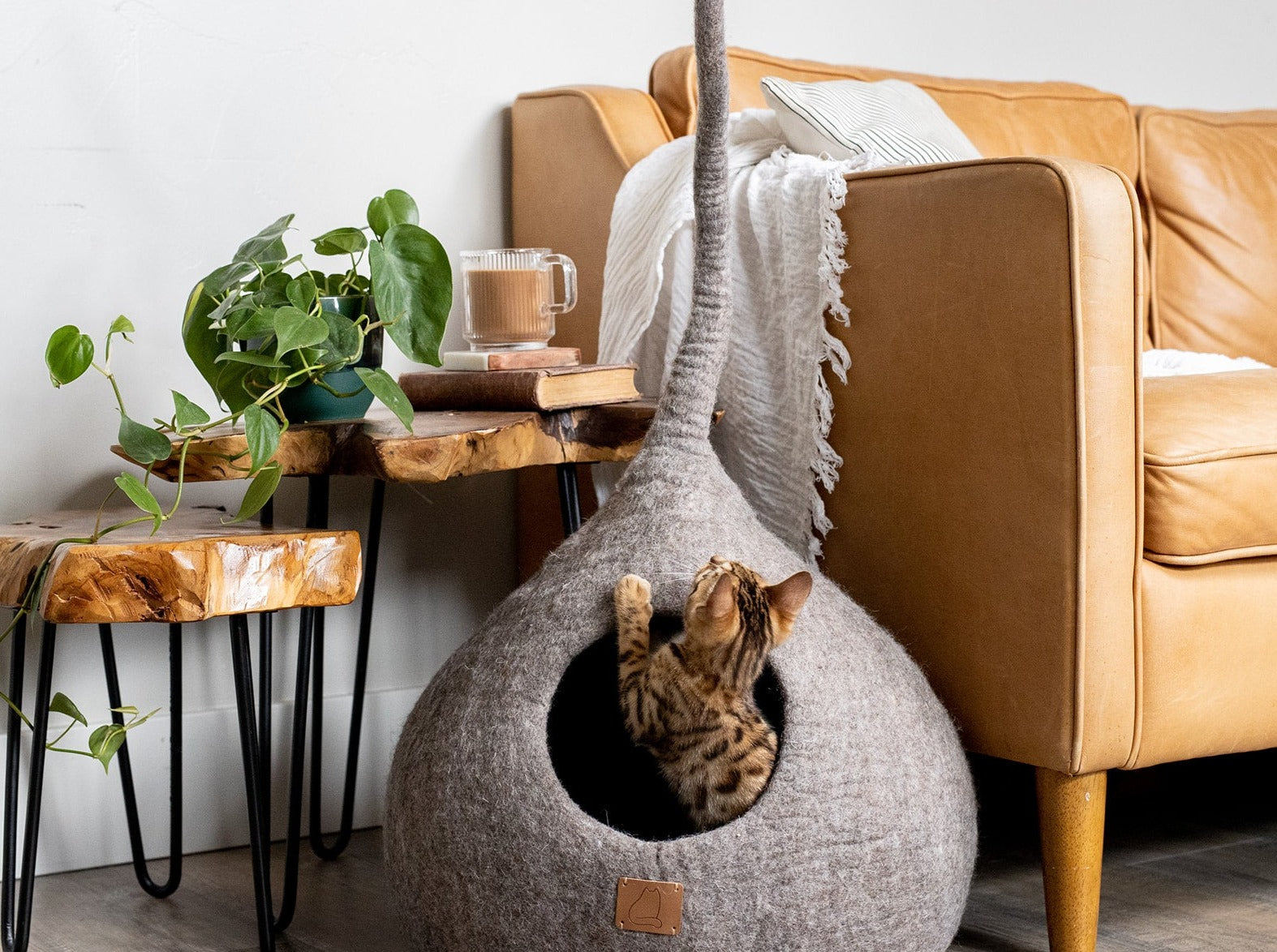 Whimsical Cat Tail Cave Bed