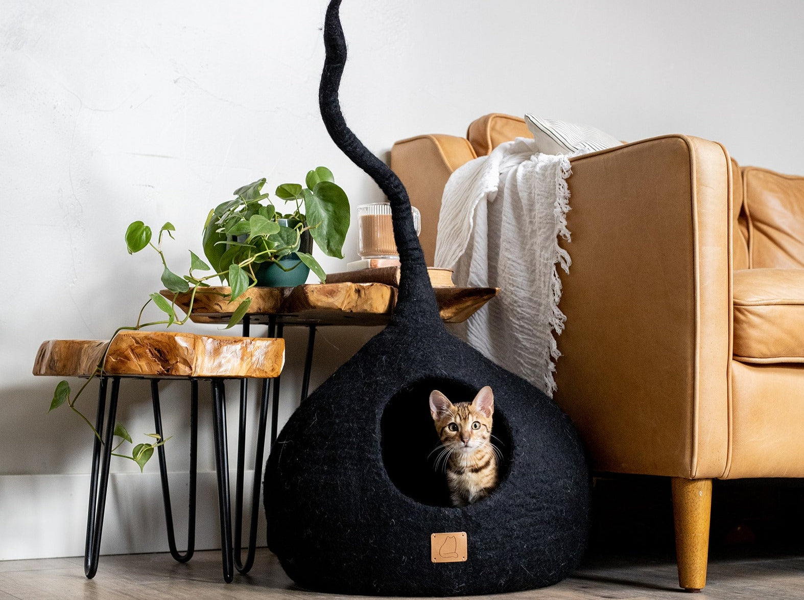 Whimsical Cat Tail Cave Bed