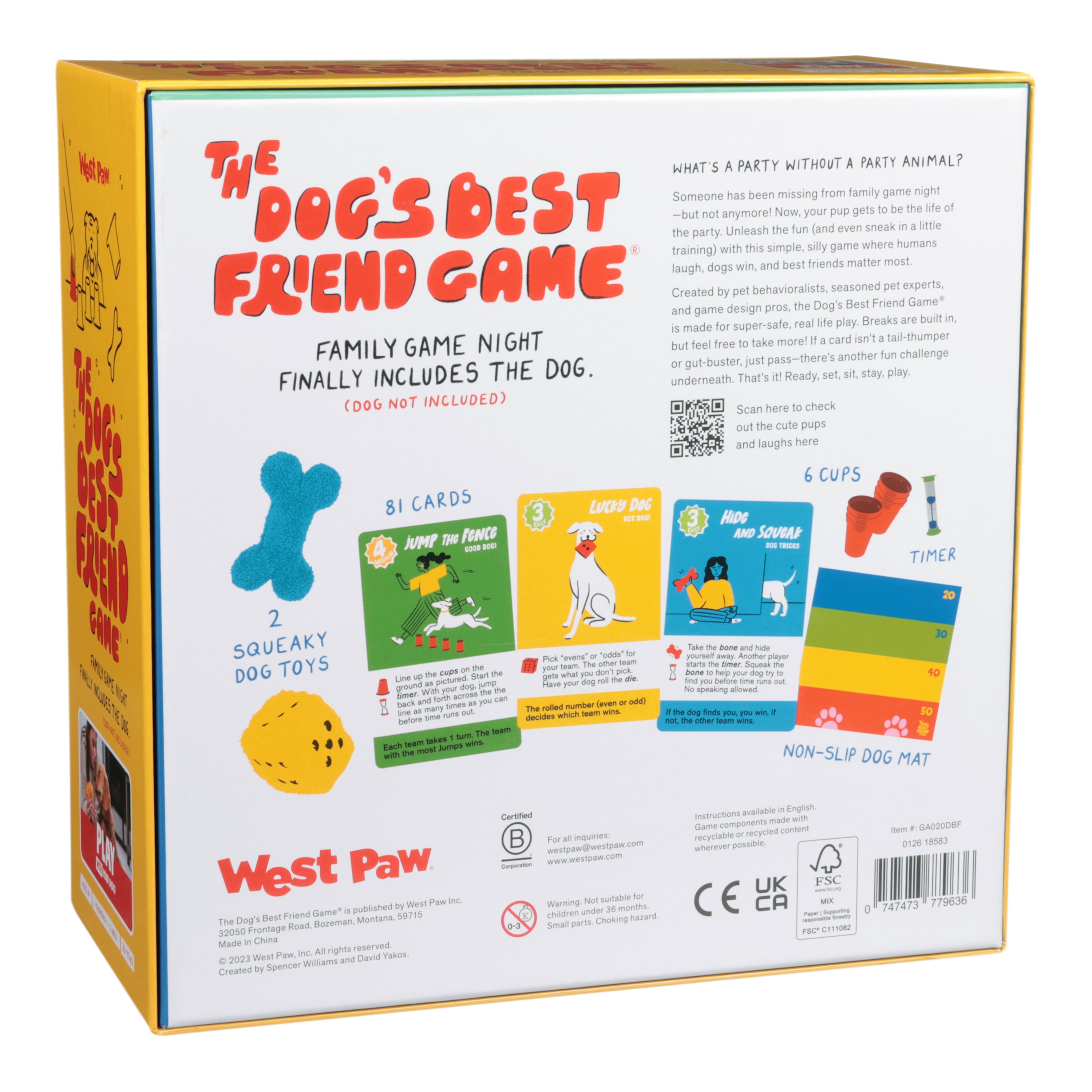 Box of 'The Dog's Best Friend Game' by West Paw with colorful illustrations and text.