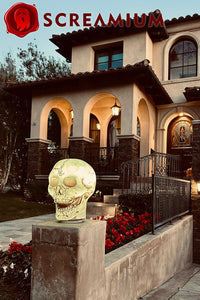 Giant Halloween Skull Animatronic Lamp Prop: 20" Tall, Heavy-Duty