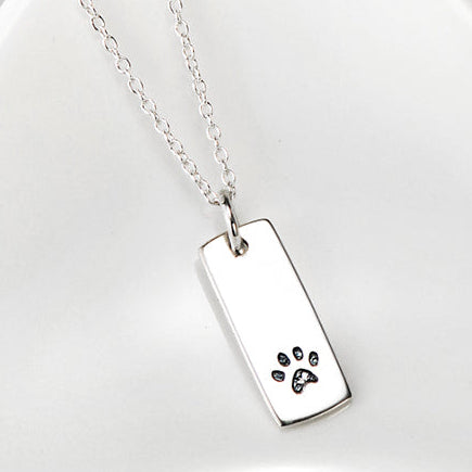 Paw Print Tag Necklace