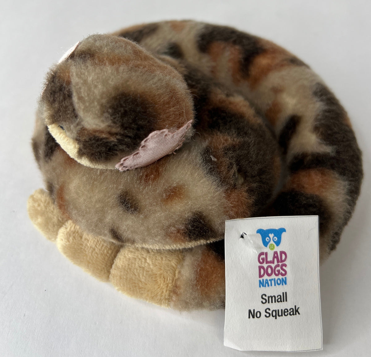 Tiny NO SQUEAK Stuffed Pet Toy