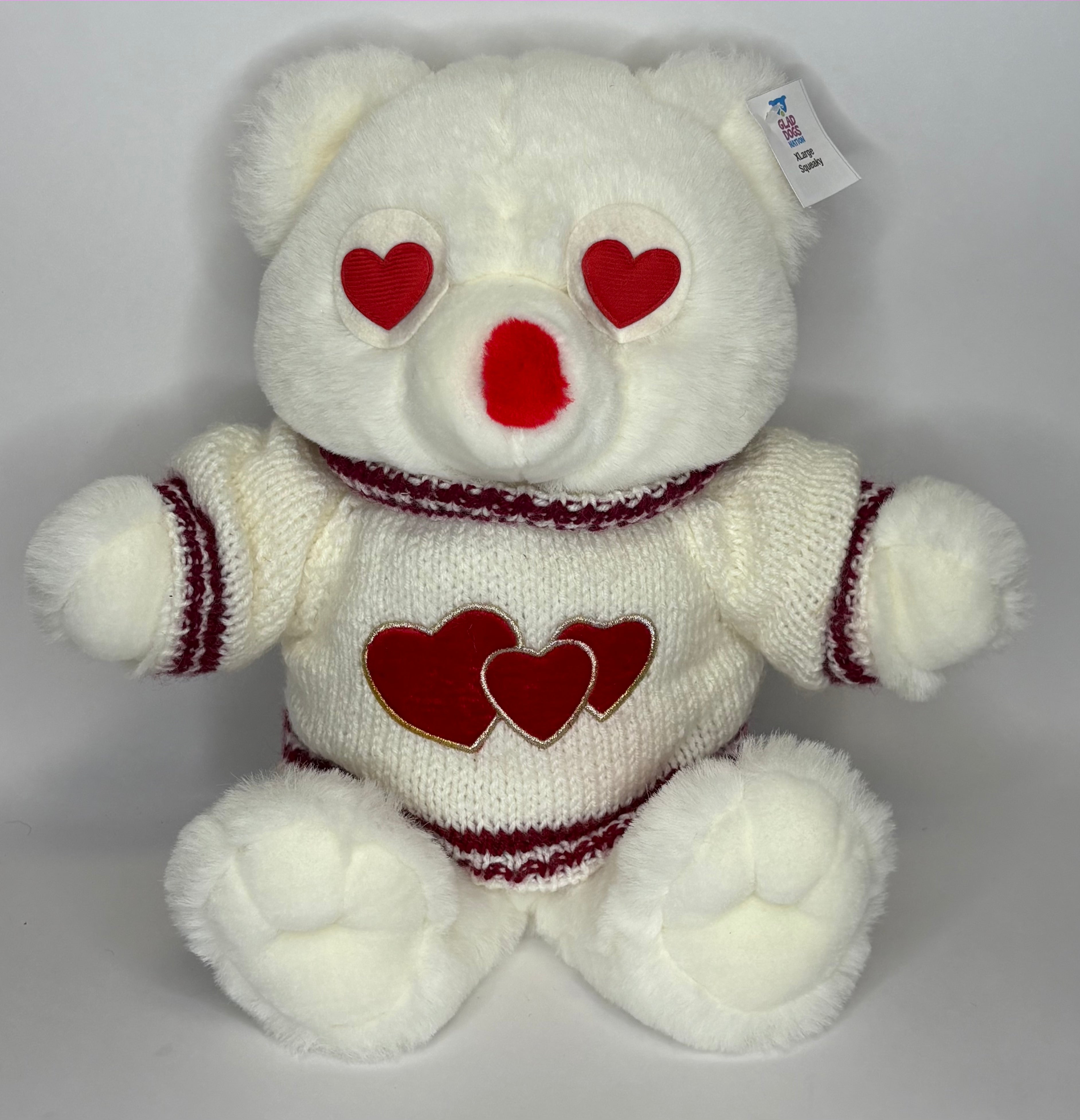 EXTRA LARGE Hearts, Love & Candy Dog Toy: Squeak & NO SQUEAK