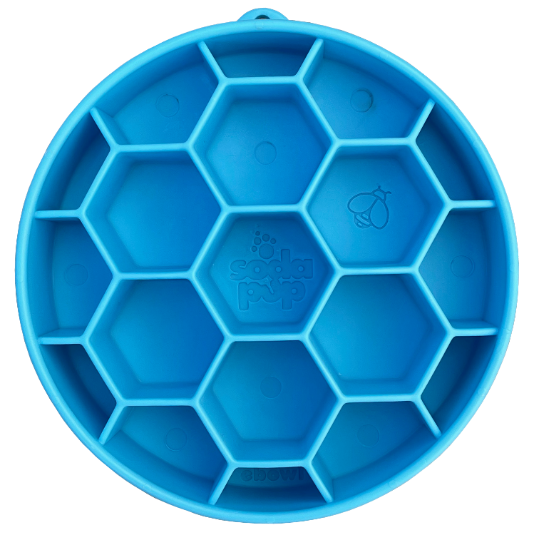 Honeycomb Slow Feeder Dog Bowl for Enrichment - 8" diameter x 2" deep