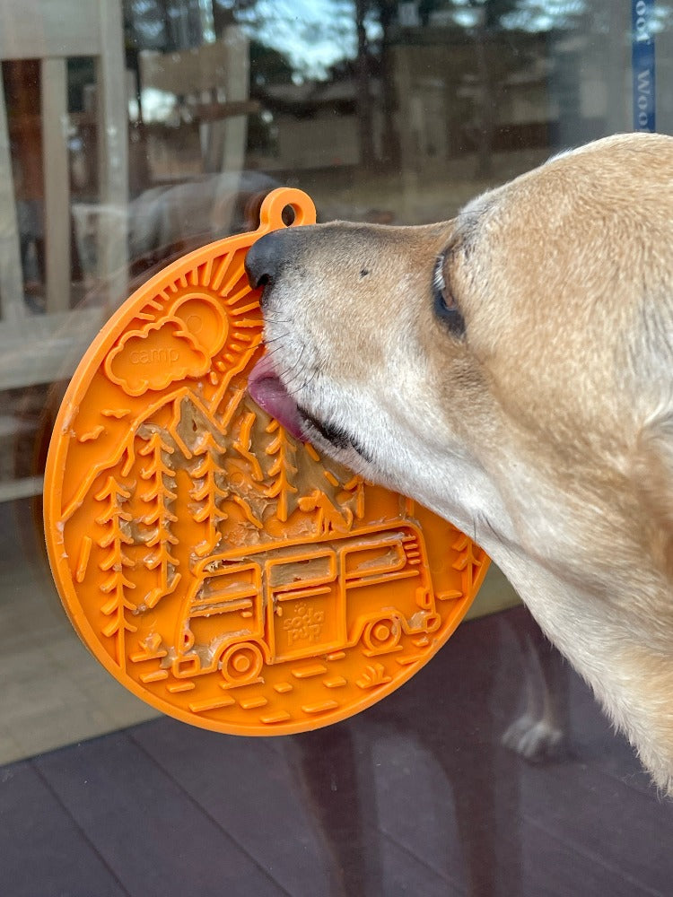Retro Camper Enrichment Lick Mat with Suction Cups - 8"