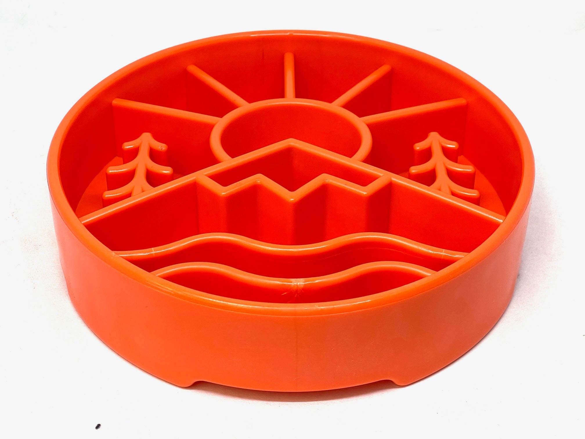 Great Outdoors Slow Feeder Dog Bowl for Enrichment - 8" diameter x 2" deep