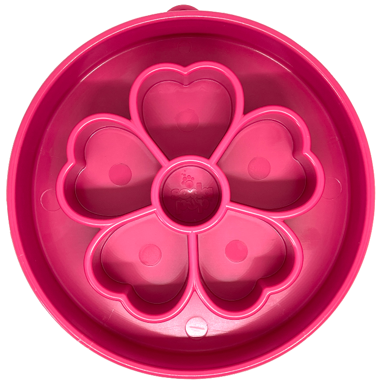 Flower Slow Feeder Dog Bowl for Enrichment - 8" diameter x 2" deep