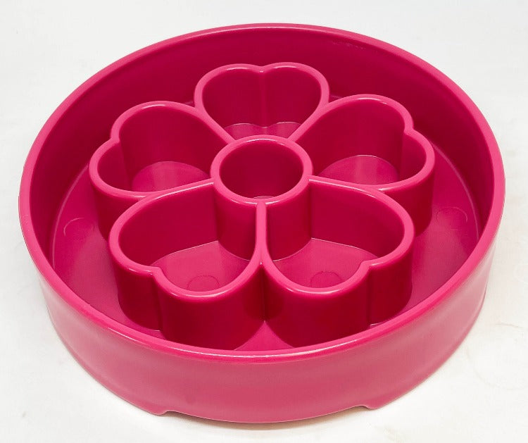Flower Slow Feeder Dog Bowl for Enrichment - 8" diameter x 2" deep