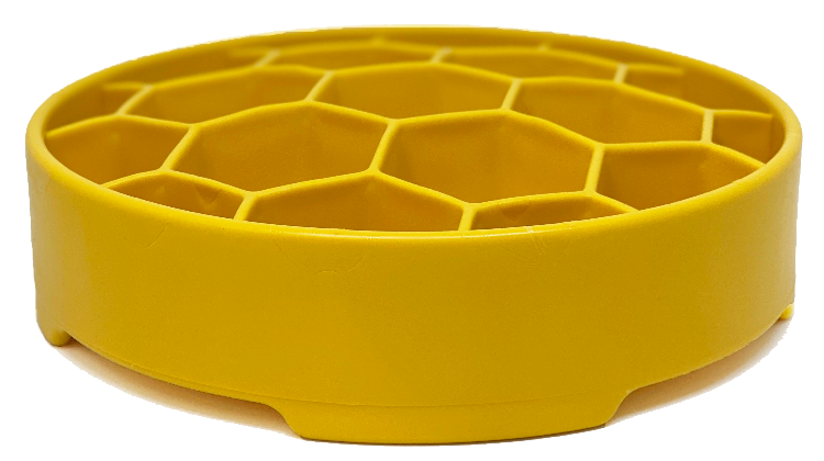 Honeycomb Slow Feeder Dog Bowl for Enrichment - 8" diameter x 2" deep