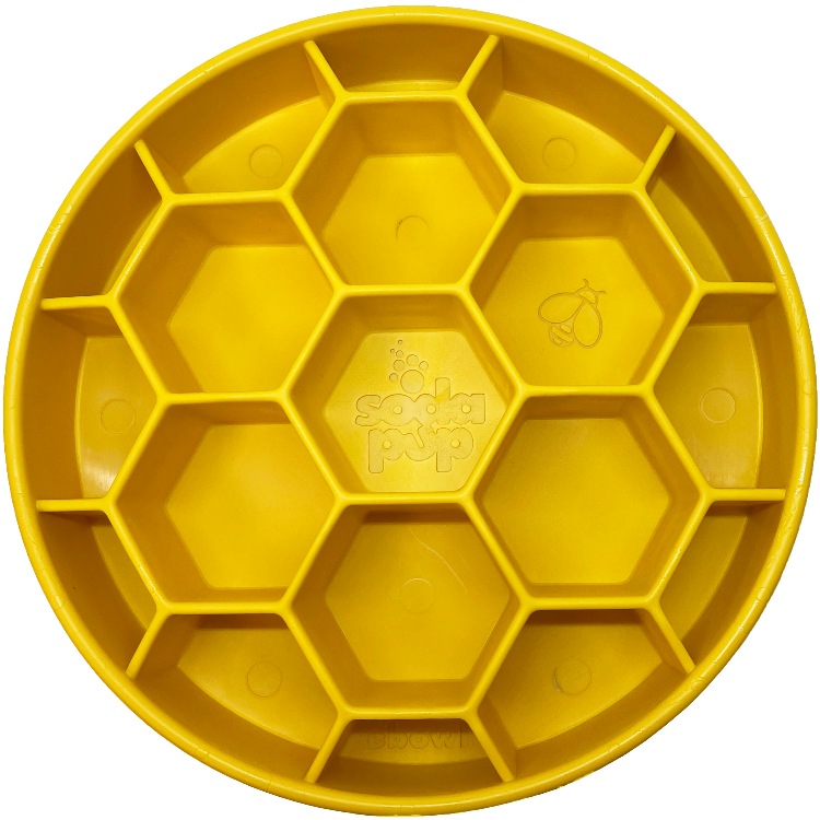 Honeycomb Slow Feeder Dog Bowl for Enrichment - 8" diameter x 2" deep