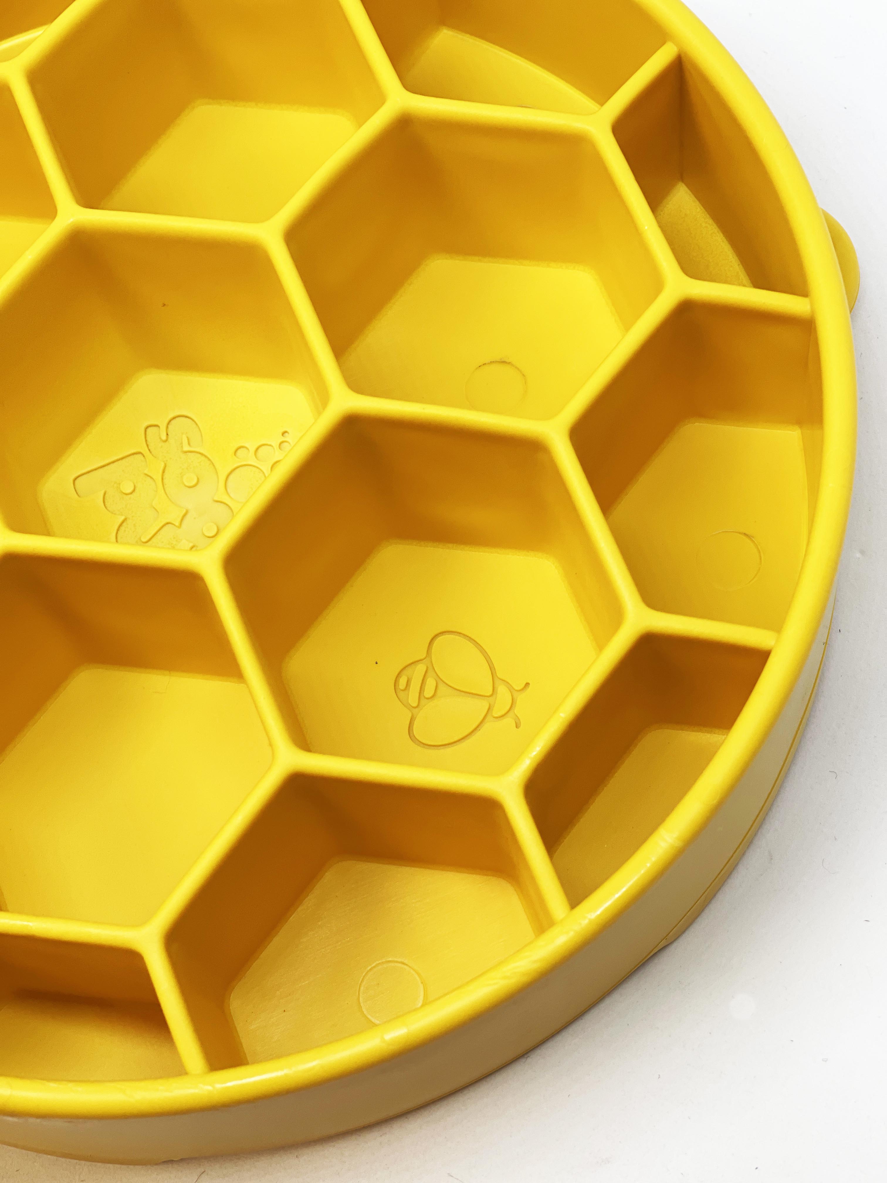 Honeycomb Slow Feeder Dog Bowl for Enrichment - 8" diameter x 2" deep