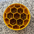 Honeycomb Slow Feeder Dog Bowl for Enrichment - 8" diameter x 2" deep